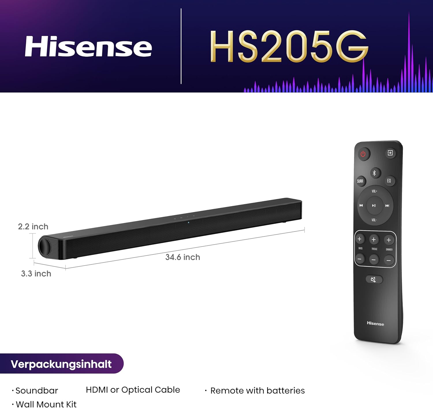 SOUND BAR HISENSE 120 WATT – Image 2