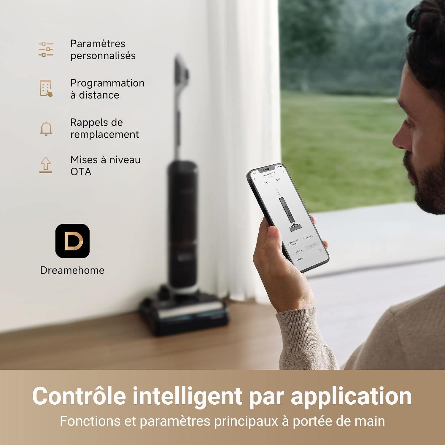 dreame H14 Pro Aspirateur Laveur, Design Plat à 180°, Nett. Brosse 60 °C – Image 3