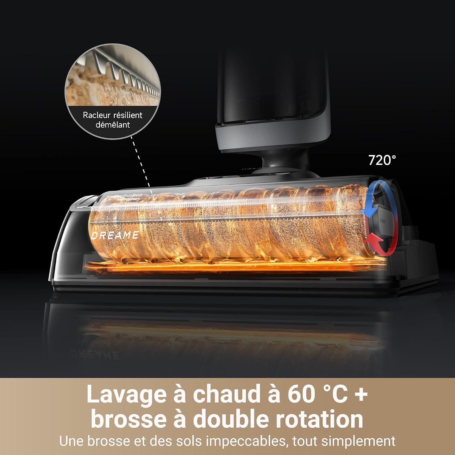 dreame H14 Pro Aspirateur Laveur, Design Plat à 180°, Nett. Brosse 60 °C – Image 6