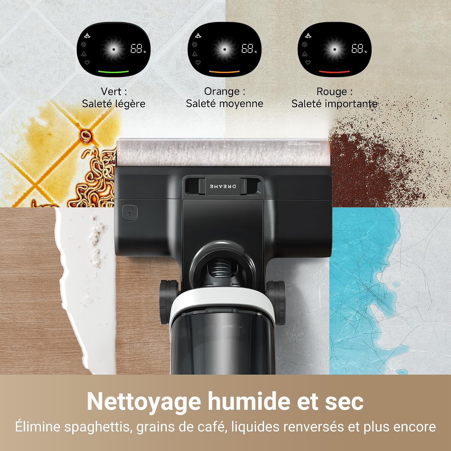 dreame H14 Pro Aspirateur Laveur, Design Plat à 180°, Nett. Brosse 60 °C – Image 10